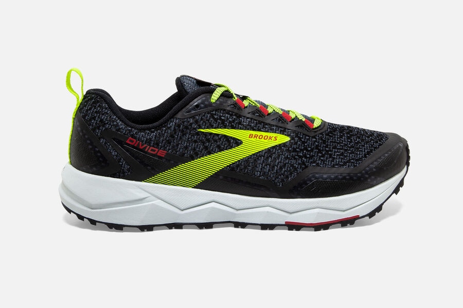 Zapatillas Trail Brooks Divide Hombre Negras/Rojas España GNLF64053